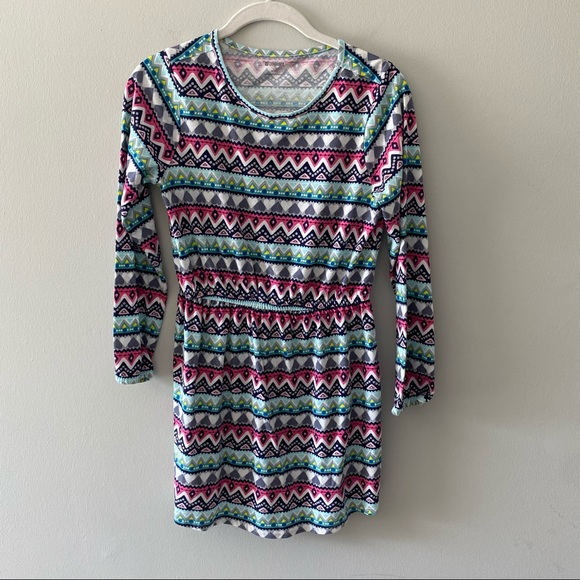 Gymboree Aztec Printed Girls Long Sleeve Knit Dress Size Large 10/12